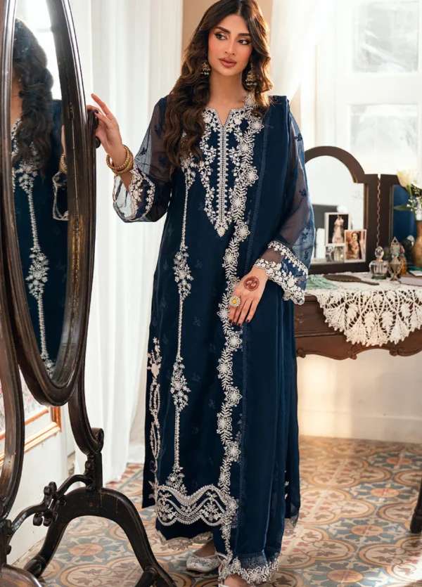 Azure Lawn Embroidered Luxury